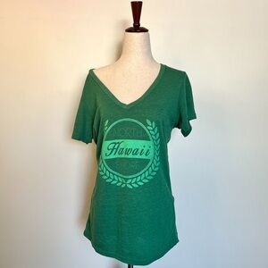 Hawaii North Shore Green V-Neck Women's Top size XL